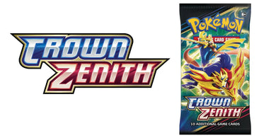 Crown Zenith Booster Pack (10 Packs) +1 Free Silver Tempest Pack +1 Free Sealed Lucario VStar Card